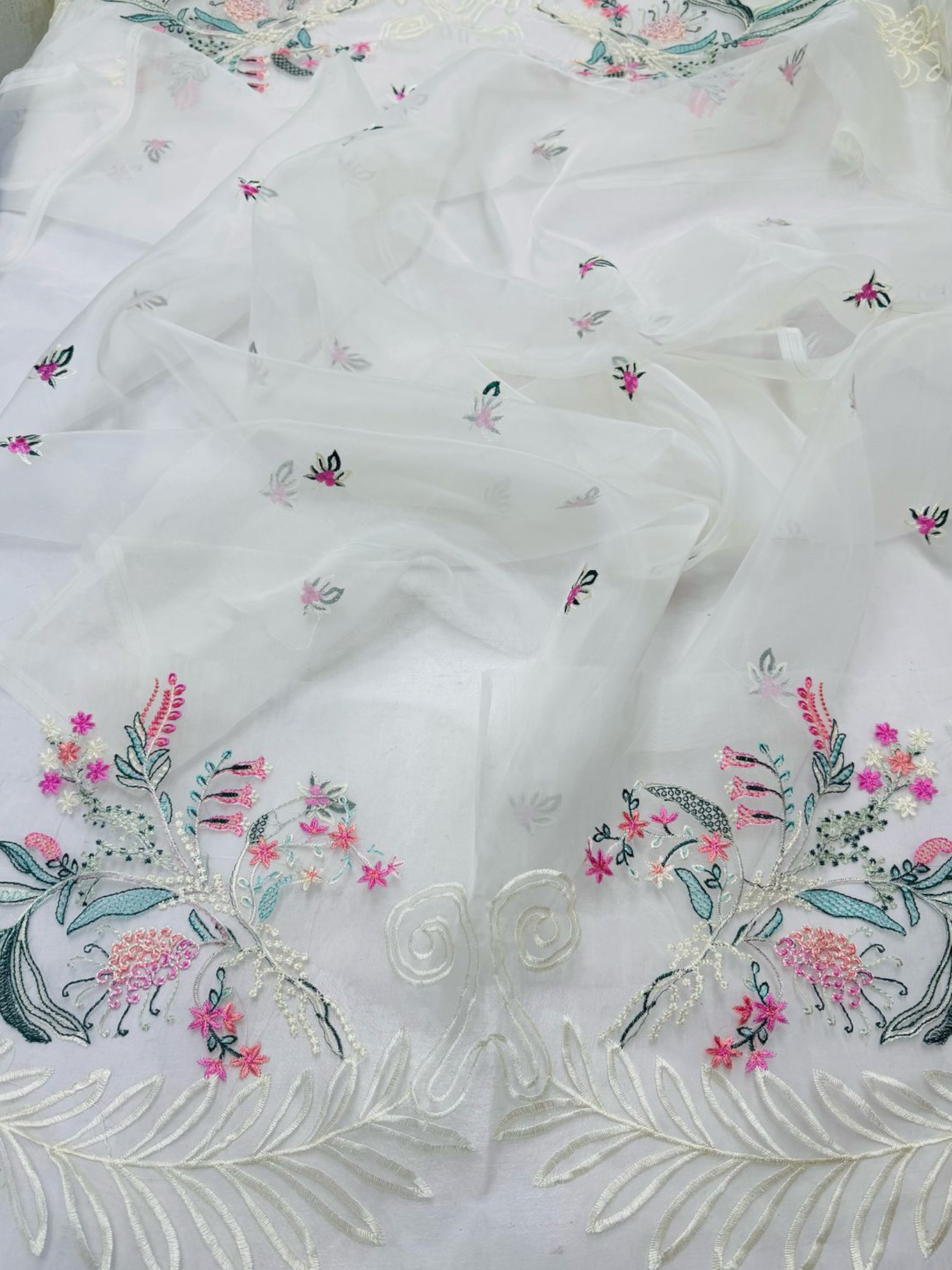 3 PC Suit Embroidered Air Jet Lawn - Image 4