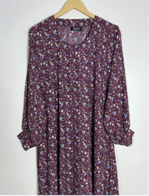 Burgundy - Floral Maxi Abaya