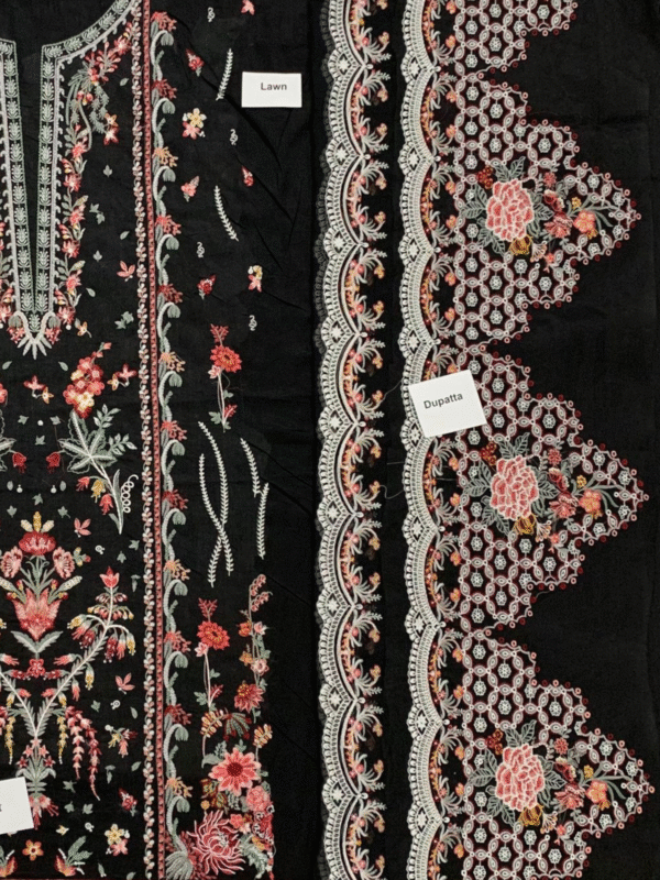 3 PC Suit Embroidered Premium Lawn - Image 2