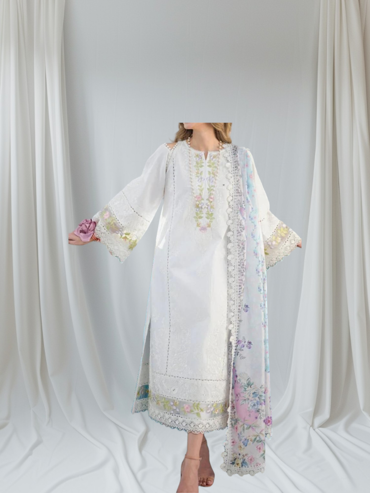 3 PC Suit Embroidered Lawn