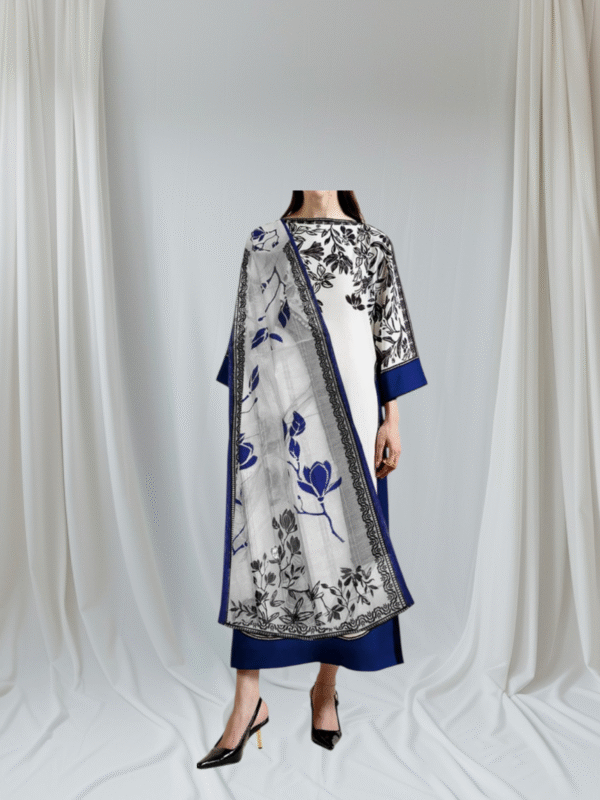 3 Pc Stitched Swiss Lawn Suit - Image 4
