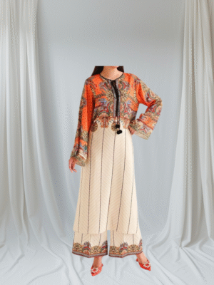 3 Pc Stitched Silk Suit