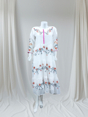 Multi Embroidered Shafoon Maxi